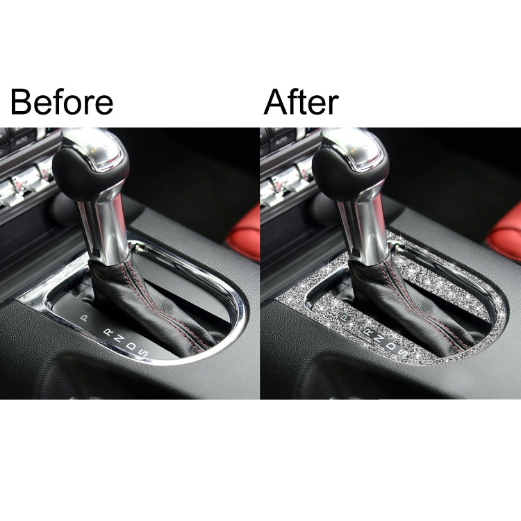 For Ford Mustang 2015-2020 3pcs Car Gear Shift Outer Ring Diamond Decoration Sticker, Left Drive