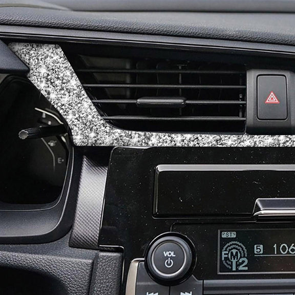 For Honda Civic 2016-2019 Car Central Control Air Outlets Below Diamond Decorative Sticker, Left-hand Drive