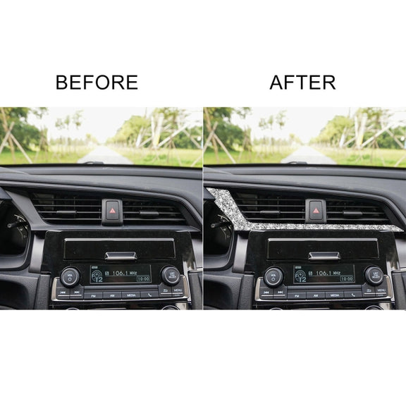 For Honda Civic 2016-2019 Car Central Control Air Outlets Below Diamond Decorative Sticker, Left-hand Drive