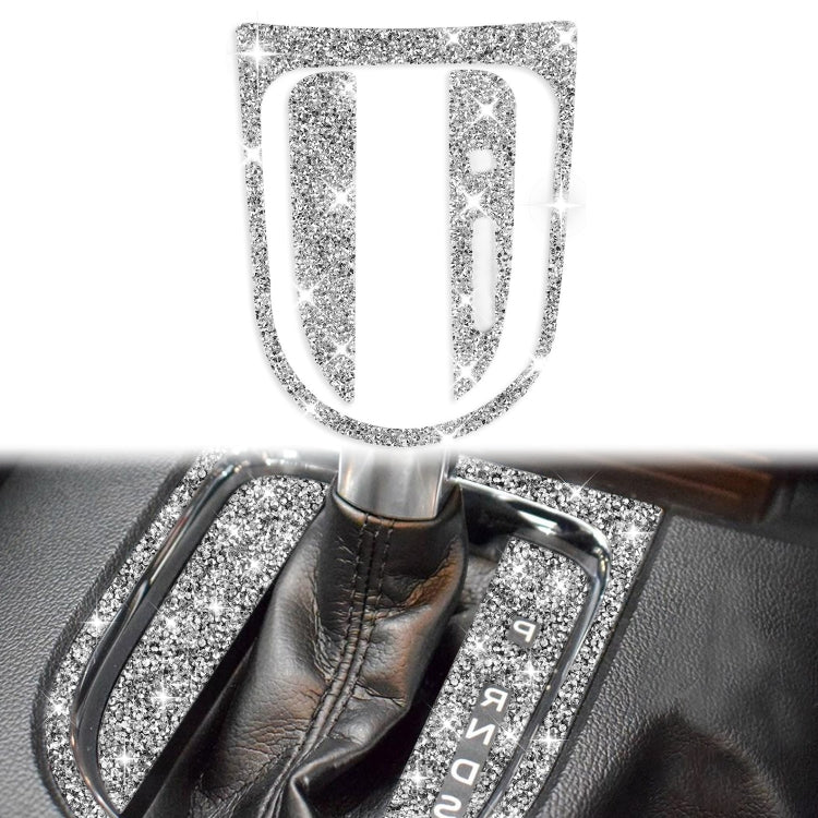 For Ford Mustang 2015-2020 3pcs Car Gear Shift Outer Ring Diamond Decoration Sticker, Right Drive