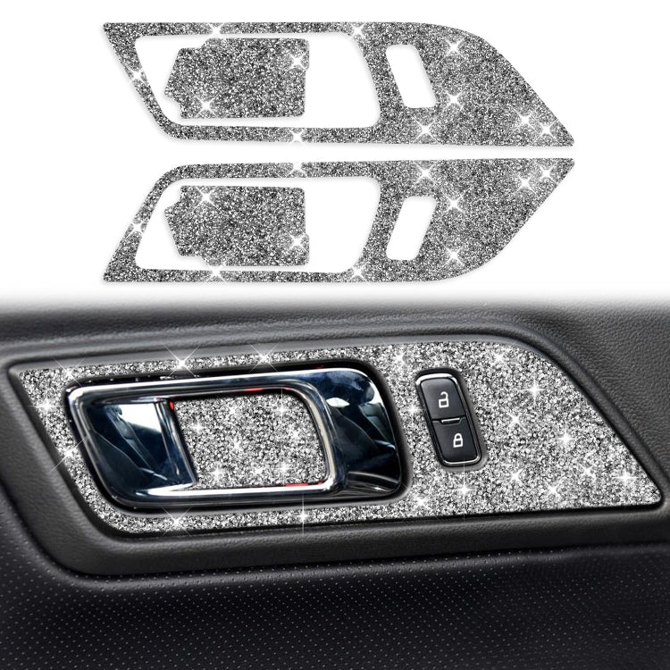 For Ford Mustang 2015-2020 4pcs Car Door Inner Handle Panel Diamond Decoration Sticker, Left and Right Drive