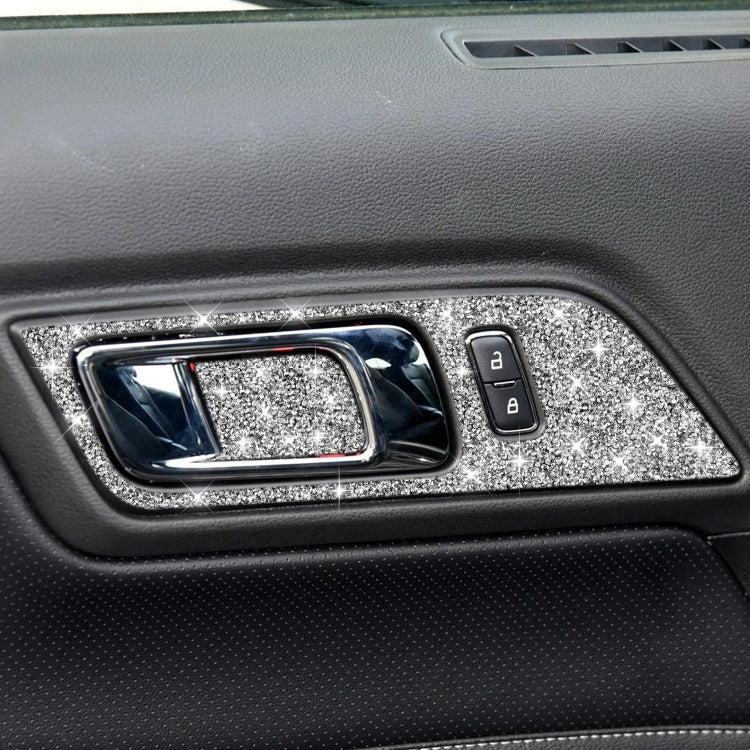 For Ford Mustang 2015-2020 4pcs Car Door Inner Handle Panel Diamond Decoration Sticker, Left and Right Drive