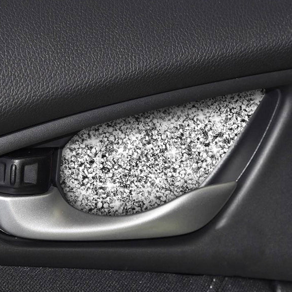 For Honda Civic 2016-2019 Car Inside Door Bowl Diamond Decorative Sticker, Left and Right Drive