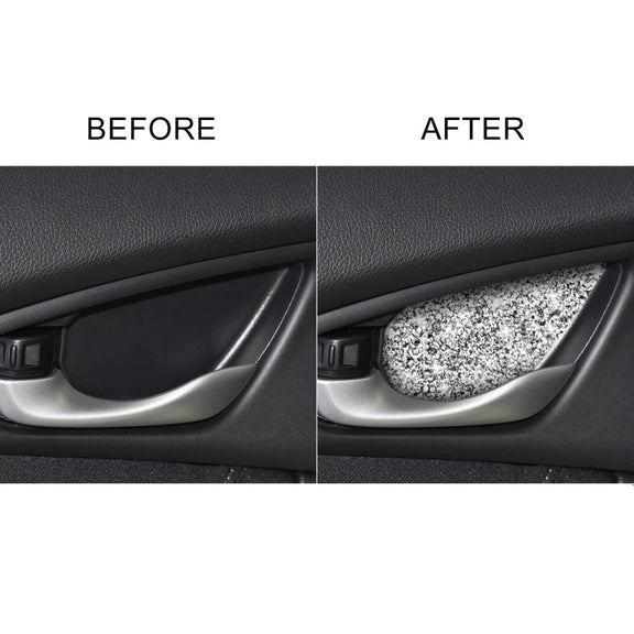 For Honda Civic 2016-2019 Car Inside Door Bowl Diamond Decorative Sticker, Left and Right Drive