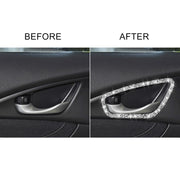 For Honda Civic 2016-2019 Car Inside Door Bowl Frame Diamond Decorative Sticker, Left and Right Drive