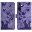 For Samsung Galaxy A15 Butterfly Cat Embossing Flip Leather Phone Case(Purple) - Galaxy Phone Cases by PMC TechLife | Online Shopping South Africa | PMC TechLife