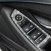 For BMW F10 5 Series 2011-2018 Car Window Lift Switch Diamond Decorative Sticker, Right-hand Drive