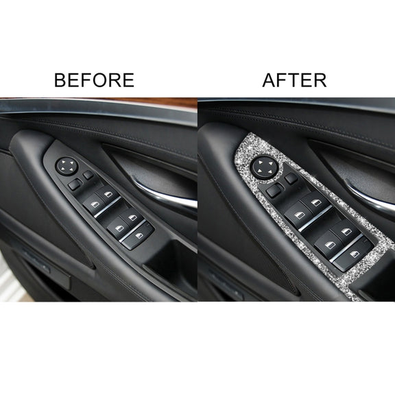 For BMW F10 5 Series 2011-2018 Car Window Lift Switch Diamond Decorative Sticker, Right-hand Drive