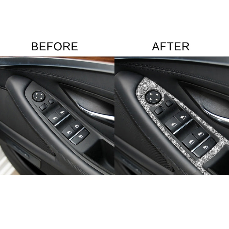 For BMW F10 5 Series 2011-2018 Car Window Lift Switch Diamond Decorative Sticker, Right-hand Drive