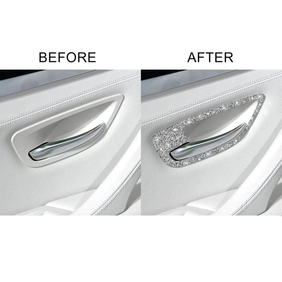 For BMW F10 5 Series 2011-2017 Car Door Handle Frame Diamond Decorative Sticker, Left and Right Drive