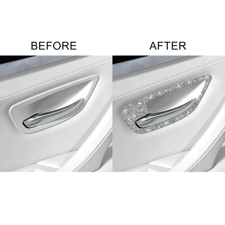 For BMW F10 5 Series 2011-2017 Car Door Handle Frame Diamond Decorative Sticker, Left and Right Drive