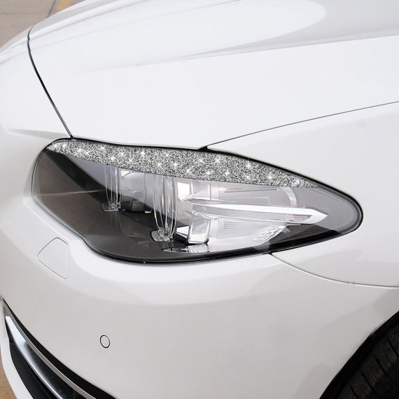 For BMW F10 5 Series 2010-2013 Car Light Eyebrow Diamond Decorative Sticker, Left and Right Drive