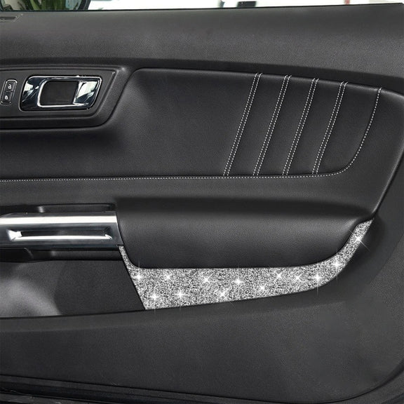 For Ford Mustang 2015-2020 Car Front Door Panel Diamond Decoration Sticker, Left and Right Drive
