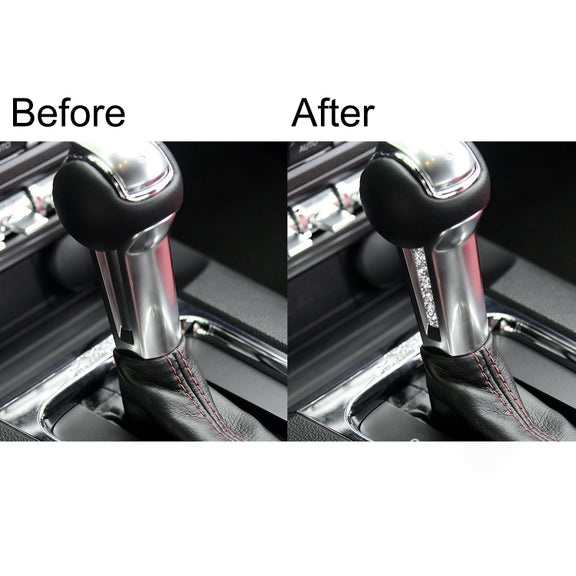For Ford Mustang 2015-2020 Car Gear Handle Side Diamond Decoration Sticker, Left and Right Drive