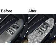 For Ford Mustang 2015-2020 4pcs Car Window Lift Panel Diamond Decoration Sticker, Left Drive