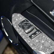 For Ford Mustang 2015-2020 4pcs Car Window Lift Panel Diamond Decoration Sticker, Right Drive