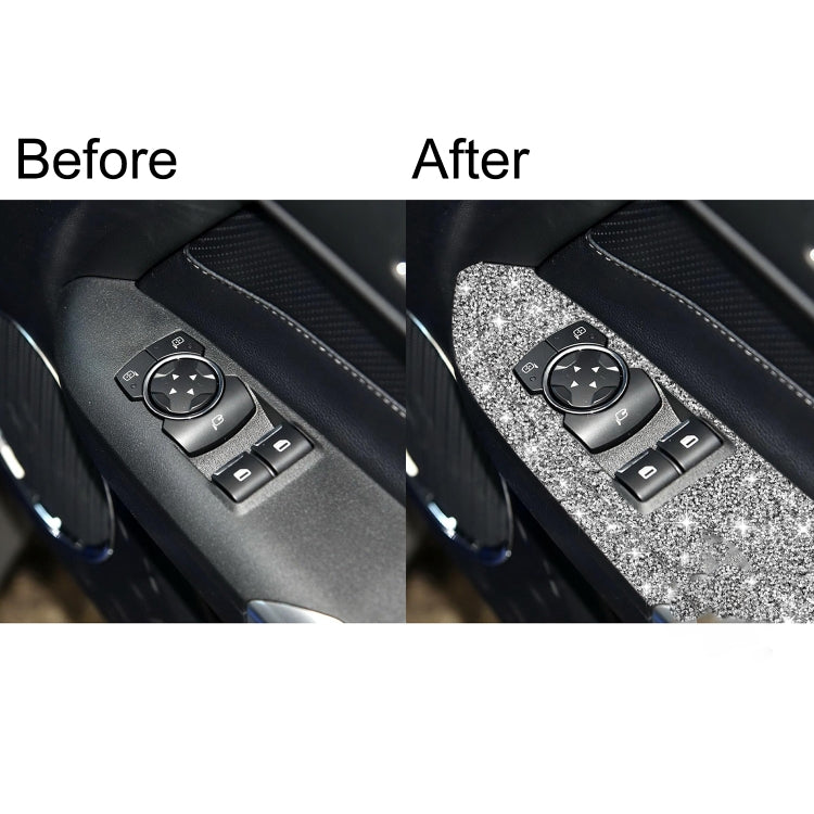 For Ford Mustang 2015-2020 4pcs Car Window Lift Panel Diamond Decoration Sticker, Right Drive