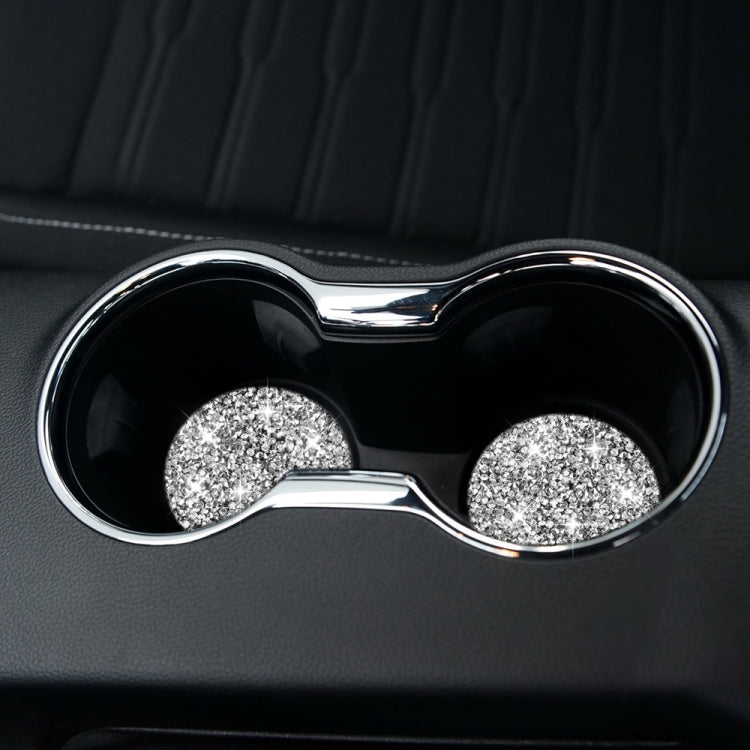 For Ford Mustang 2015-2020 Car Water Cup Holder Base Diamond Decoration Sticker, Left and Right Drive