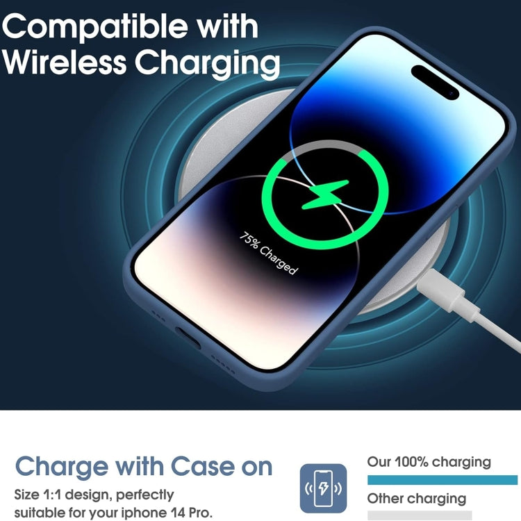 For iPhone 16 Pro Microfiber Liquid Silicone Shockproof Phone Case(Blue)