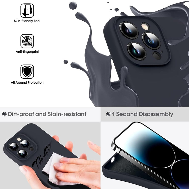 For iPhone 16 Plus Microfiber Liquid Silicone Shockproof Phone Case(Black)
