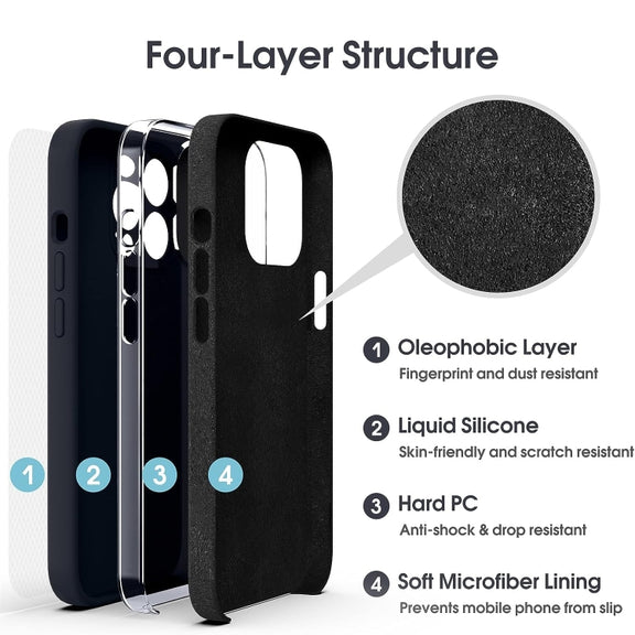 For iPhone 16 Plus Microfiber Liquid Silicone Shockproof Phone Case(Black)