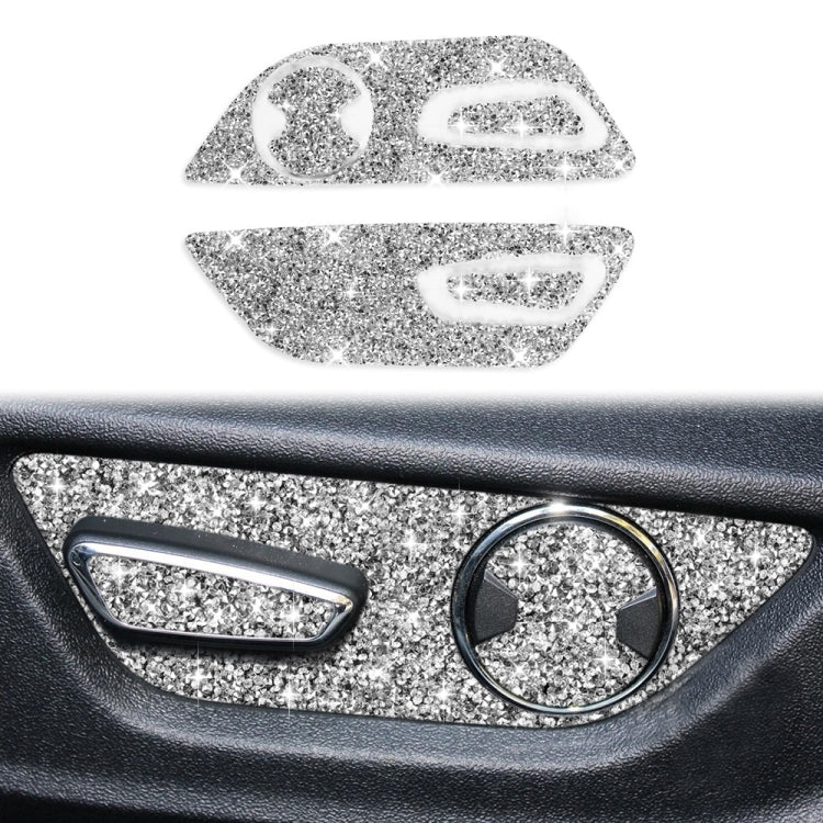 For Ford Mustang 2015-2020 Car Seat Adjustment Button Diamond Decoration Sticker, Left Drive