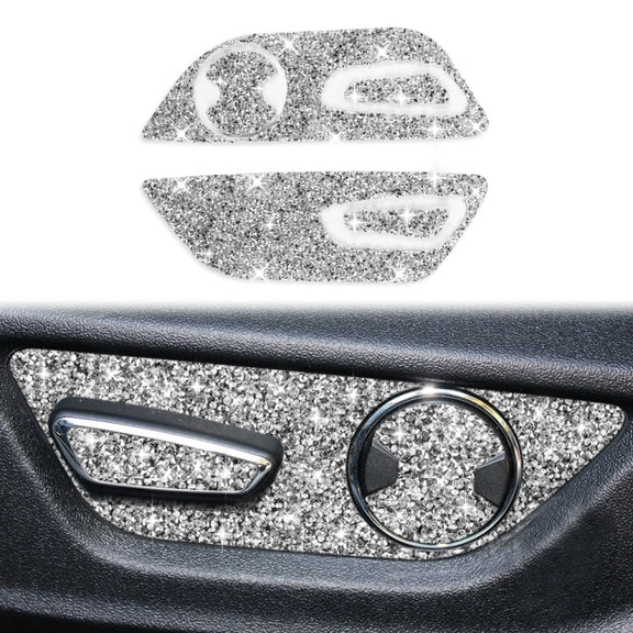 For Ford Mustang 2015-2020 Car Seat Adjustment Button Diamond Decoration Sticker, Left Drive