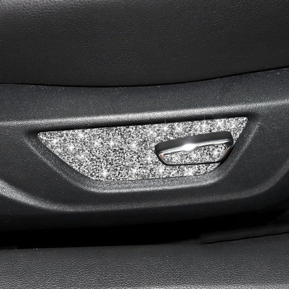 For Ford Mustang 2015-2020 Car Seat Adjustment Button Diamond Decoration Sticker, Left Drive