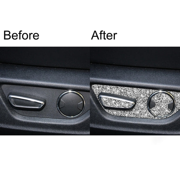 For Ford Mustang 2015-2020 Car Seat Adjustment Button Diamond Decoration Sticker, Left Drive