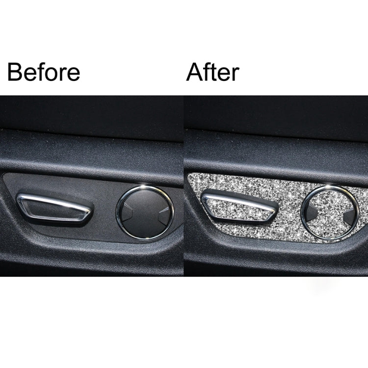 For Ford Mustang 2015-2020 Car Seat Adjustment Button Diamond Decoration Sticker, Left Drive