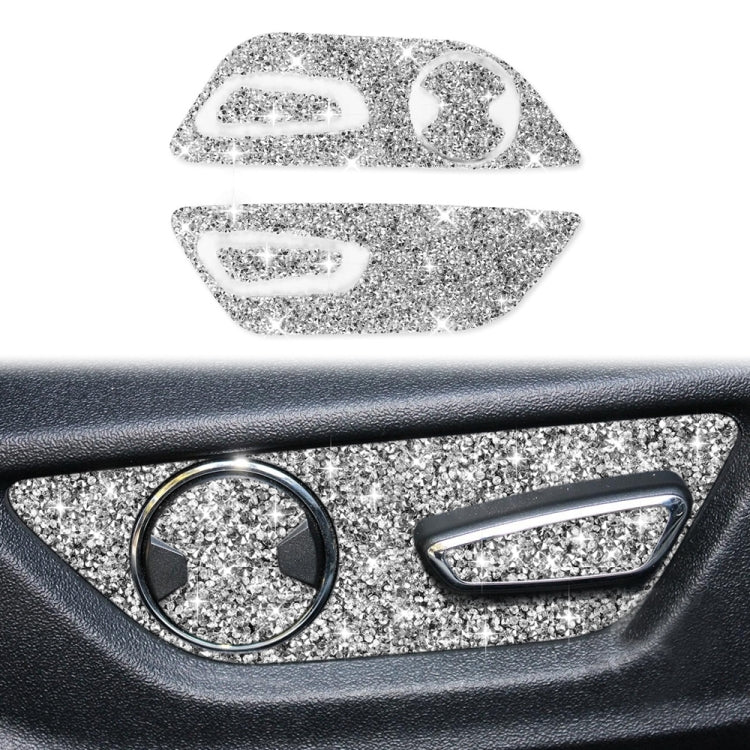 For Ford Mustang 2015-2020 Car Seat Adjustment Button Diamond Decoration Sticker, Right Drive