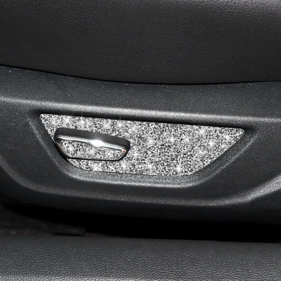 For Ford Mustang 2015-2020 Car Seat Adjustment Button Diamond Decoration Sticker, Right Drive