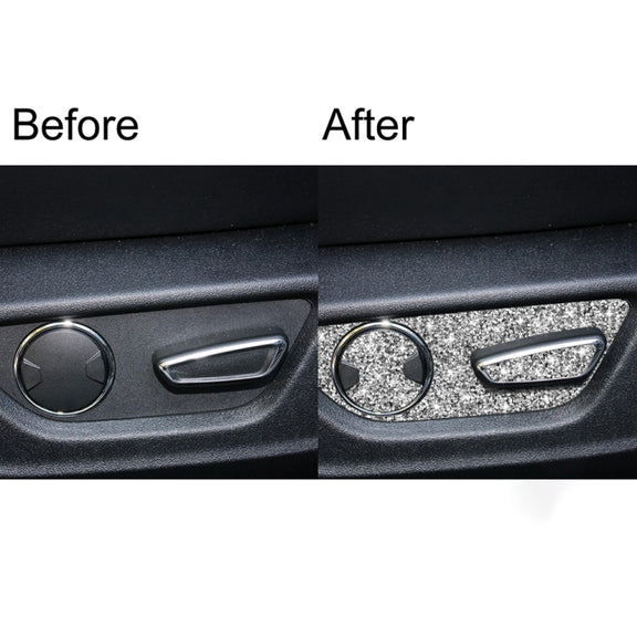 For Ford Mustang 2015-2020 Car Seat Adjustment Button Diamond Decoration Sticker, Right Drive
