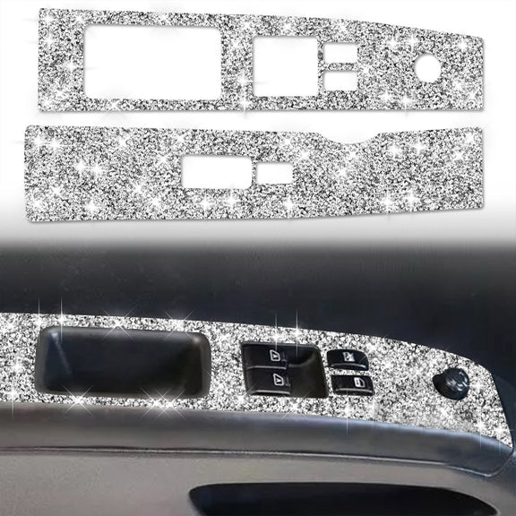 For Nissan 350Z 2003-2009 2pcs Car Glass Lift Diamond Decorative Sticker, Left Drive