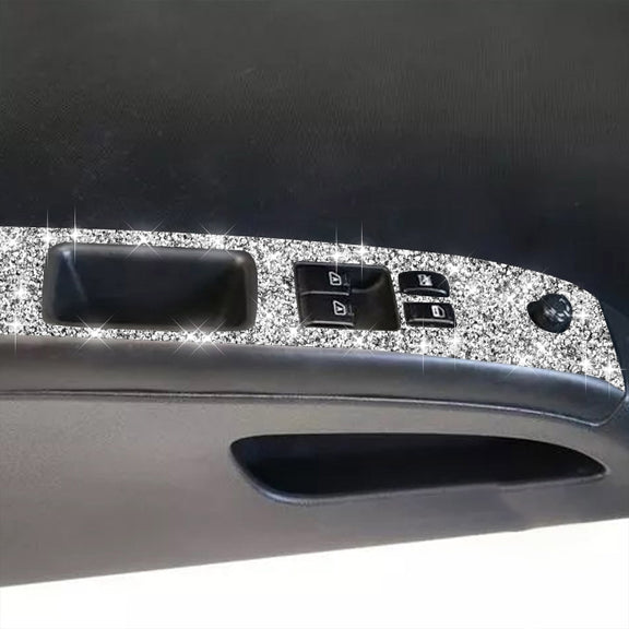 For Nissan 350Z 2003-2009 2pcs Car Glass Lift Diamond Decorative Sticker, Left Drive