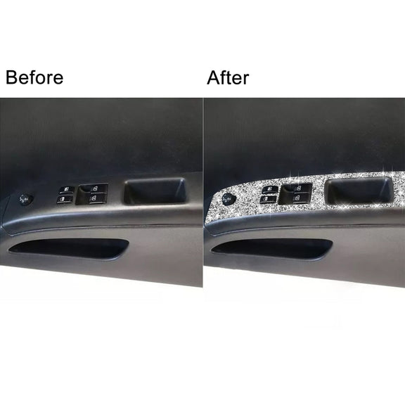 For Nissan 350Z 2003-2009 2pcs Car Glass Lift Diamond Decorative Sticker, Right Drive