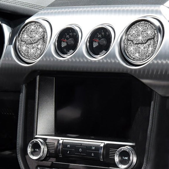 For Ford Mustang 2015-2020 6 in 1 Car Air Outlet Diamond Decoration Sticker, Left and Right Drive
