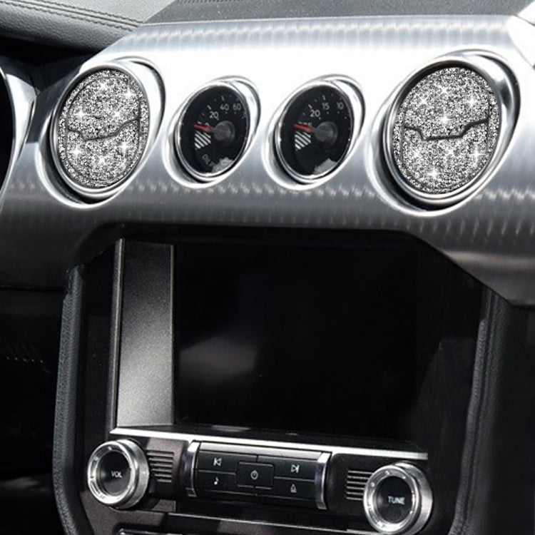 For Ford Mustang 2015-2020 6 in 1 Car Air Outlet Diamond Decoration Sticker, Left and Right Drive