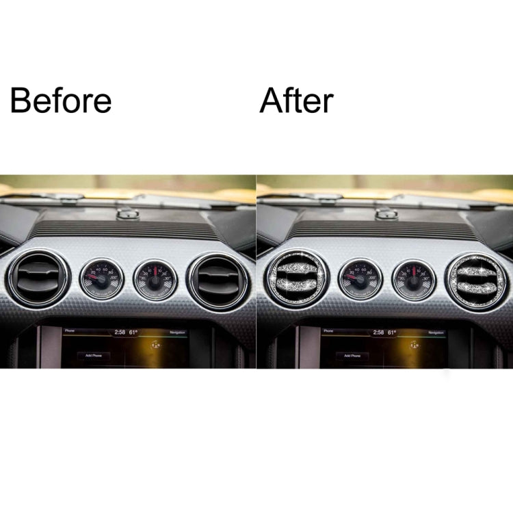 For Ford Mustang 2015-2020 6 in 1 Car Air Outlet Diamond Decoration Sticker, Left and Right Drive