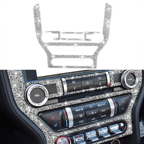 For Ford Mustang 2015-2020 Car Central Control CD Frame Diamond Decoration Sticker, Left and Right Drive