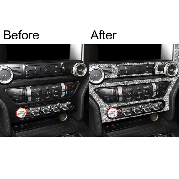 For Ford Mustang 2015-2020 Car Central Control CD Frame Diamond Decoration Sticker, Left and Right Drive