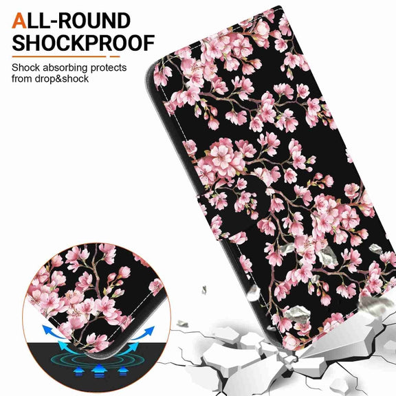 For Xiaomi Redmi Note 12 Pro Crystal Texture Colored Drawing Leather Phone Case(Plum Bossom)
