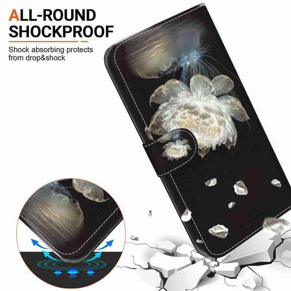 For Xiaomi Poco X4 Pro 5G Crystal Texture Colored Drawing Leather Phone Case(Crystal Peony)