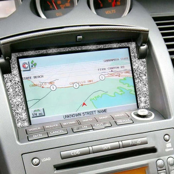 For Nissan 350Z 2003-2009 Car Navigation Frame Diamond Decorative Sticker,Left and Right Drive Universal