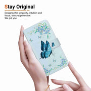 For OPPO A38 4G / A18 Crystal Texture Colored Drawing Leather Phone Case(Blue Pansies)