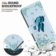For OPPO A38 4G / A18 Crystal Texture Colored Drawing Leather Phone Case(Blue Pansies)