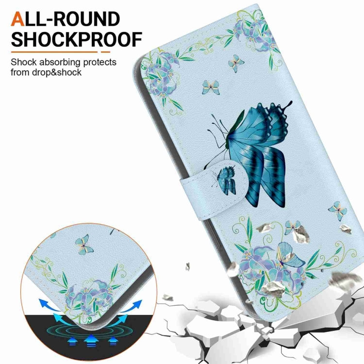 For OPPO A38 4G / A18 Crystal Texture Colored Drawing Leather Phone Case(Blue Pansies)