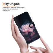For OPPO A60 4G Crystal Texture Colored Drawing Leather Phone Case(Purple Peony)