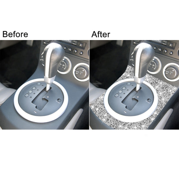 For Nissan 350Z 2003-2009 Car Gear Panel Diamond Decorative Sticker,Left and Right Drive Universal