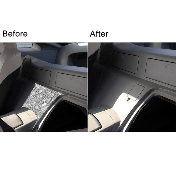 For Nissan 350Z 2003-2009 2pcs Car Rear Of Center Console Diamond Decorative Sticker, Right Drive